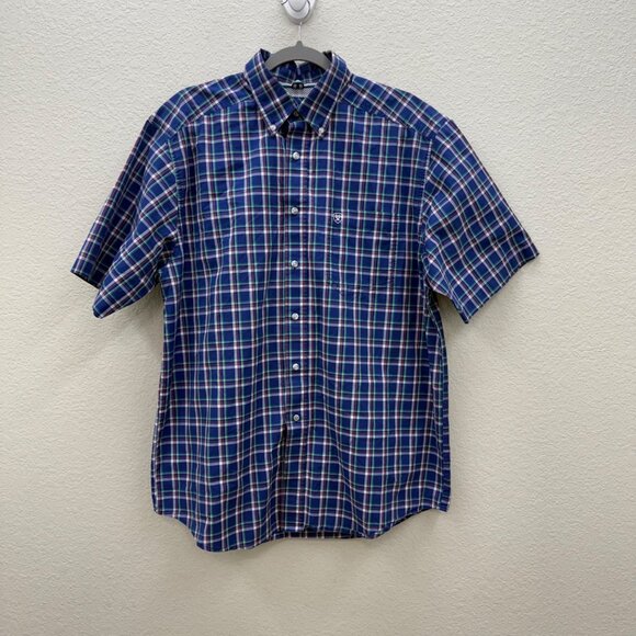 Ariat Pro Series Plaid Short Sleeve Button Down Shirt Mens size Large - Picture 1 of 10